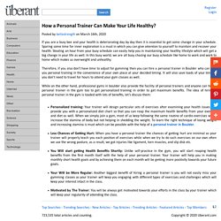 How a Personal Trainer Can Make Your Life Healthy?