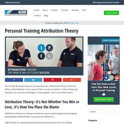 Personal Training Attribution Theory
