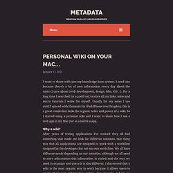 Personal wiki in your Mac… - Metadata