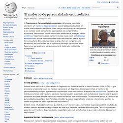 Transtorno de personalidade esquizotípica – Wikipédia, a enciclopédia livre - Aurora