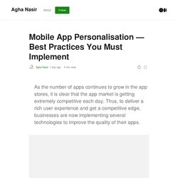 Mobile App Personalisation – Best Practices You Must Implement
