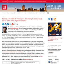 Populist personalities? The Big Five Personality Traits and party choice in the 2015 UK general election