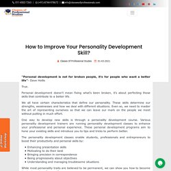 How to Improve Your Personality Development Skill?