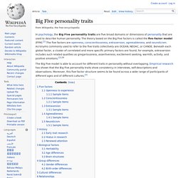 Big Five personality traits