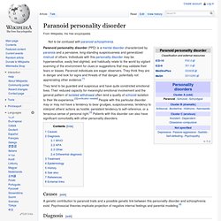 Paranoid personality disorder