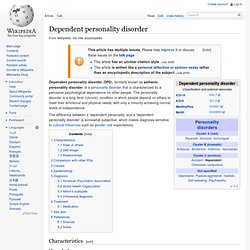 Dependent personality disorder