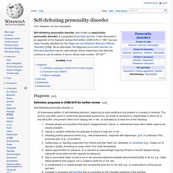 Self-defeating personality disorder - Wikipedia, the free encycl