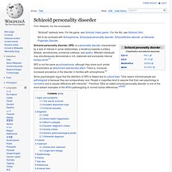 Schizoid personality disorder