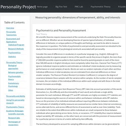 The Personality Project: The measurement of personality
