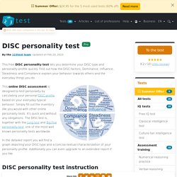 DISC personality test result - free DISC types test online at 123test.com