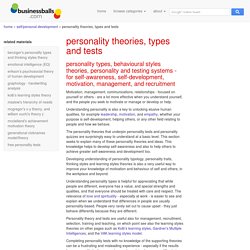 personality styles, types, theories and psychometrics models, personality tests and quizzes theory