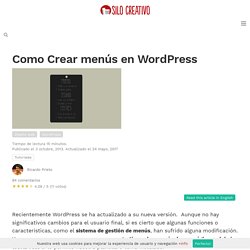 Como Crear Menus Personalizados en el nuevo WordPress