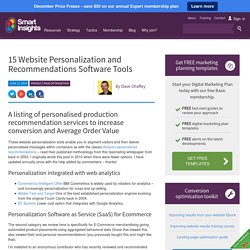 15 Website Personalization and Recommendations Software Tools