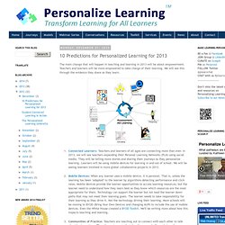 10 Predictions for Personalized Learning for 2013
