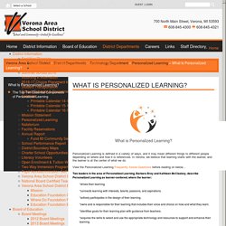 What Is Personalized Learning? - Verona Area School District