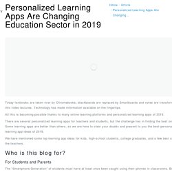 Best Personalized Learning Apps for Teachers and student