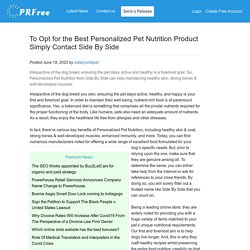 To Opt for the Best Personalized Pet Nutrition Product Simply Contact Side By Side