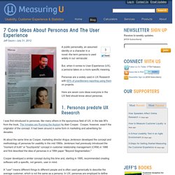 7 Core Ideas about Personas and The User Experience: MeasuringU