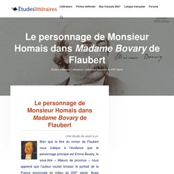 Le personnage de Monsieur Homais dans Madame Bovary de Flaubert