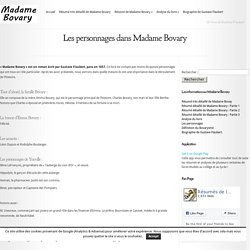 Les personnages dans Madame Bovary - Madame Bovary