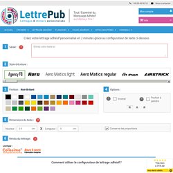 Lettre Pub : personnalisation et commande en ligne de lettrage adhésif