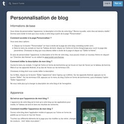 Personnalisation de blog