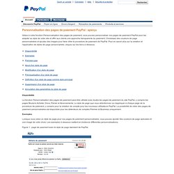 Personnalisation des pages de paiement PayPal : aperçu