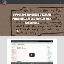 Définir une longueur d’extrait personnalisée des articles sous WordPress