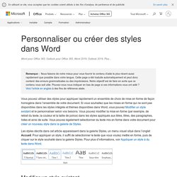 paramètrer les styles