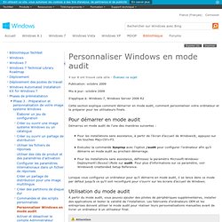 Personnaliser Windows en mode audit