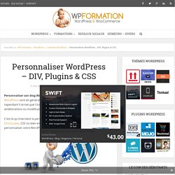 Personnaliser WordPress - DIV, Plugins & CSS pour le rendre unique