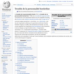 Trouble de la personnalité borderline