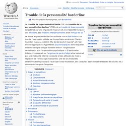 Trouble de la personnalité borderline