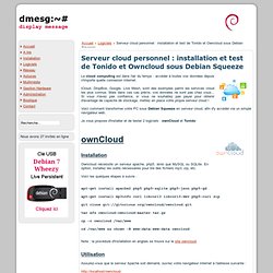 Serveur cloud personnel : installation et test de Tonido et Owncloud sous Debian Squeeze