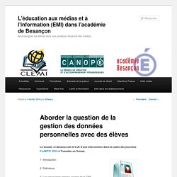 Aborder la question de la gestion des données personnelles avec des élèves