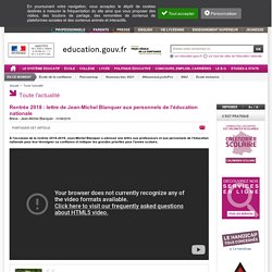 Rentrée 2018 : lettre de Jean-Michel Blanquer aux personnels de l'éducation nationale