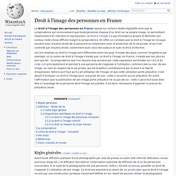 Droit à l'image des personnes en France
