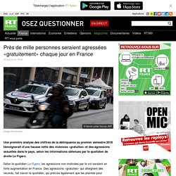 Près de mille personnes seraient agressées «gratuitement» chaque jour en France