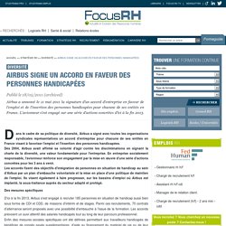 Airbus signe un accord en faveur des personnes handicapées - Diversité - Focus RH