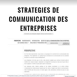 Strategies de communication des entreprises