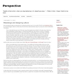 Perspective: Metadesign and designing culture