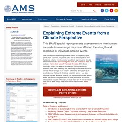 Explaining Extreme Events from a Climate Perspective - American Meteorological Society