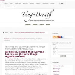 Teaching and Learning Argentine Tango from a Different Perspective. - TangoBreath