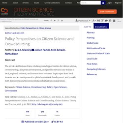 Policy Perspectives on Citizen Science and Crowdsourcing