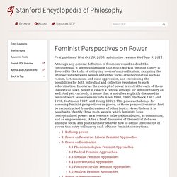 Feminist Perspectives on Power