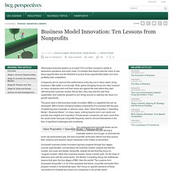 Business Model Innovation: Ten Lessons from Nonprofits