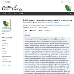 Public perspectives on the management of urban coyotes