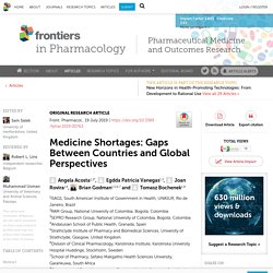 Medicine Shortages: Gaps Between Countries and Global Perspectives