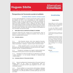 Hugues Sibille » Blog Archive » Perspectives de l'économie sociale et solidaire