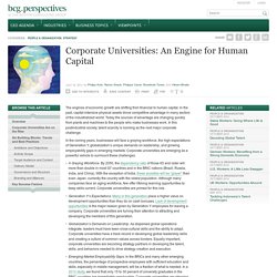 Corporate Universities: An Engine for Human Capital